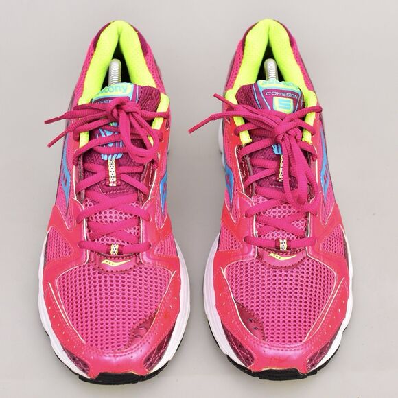 CLEAN VINTAGE SAUCONY WOMEN'S COHESION 16 SNEAKERS NEON FUCHSIA  PINK  12 US - Picture 5 of 11